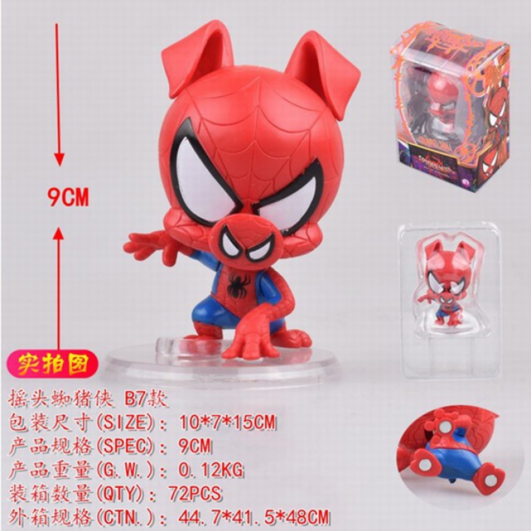 Spiderman Boxed Figure Decoration Model 9CM 0.12KG Color box size:10X7X15CM a box of 72