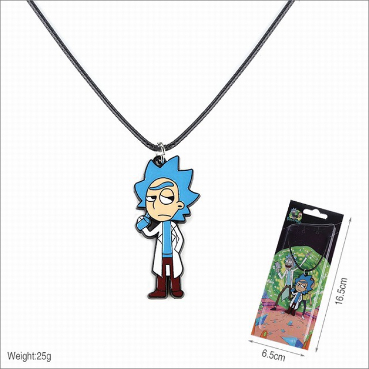  Rick and Morty Necklace pendant 16.5X6.5CM 25G a set price for 5 pcs 