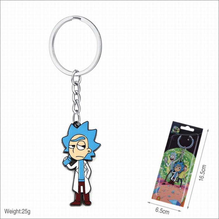  Rick and Morty Keychain pendant 16.5X6.5CM 25G a set price for 5 pcs 