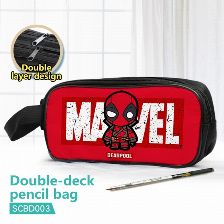 SCBD003-Deadpool Double waterproof pencil case 25X7X12CM