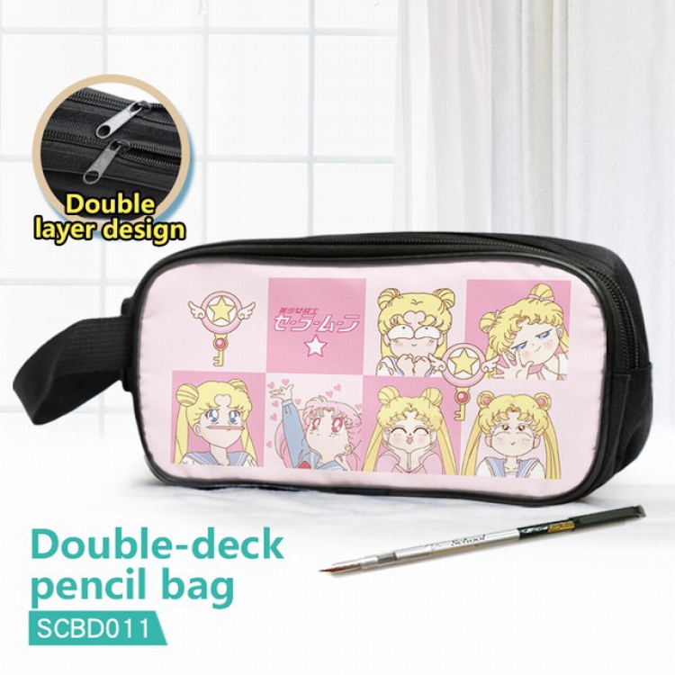 SCBD011-SailorMoon Double waterproof pencil case 25X7X12CM