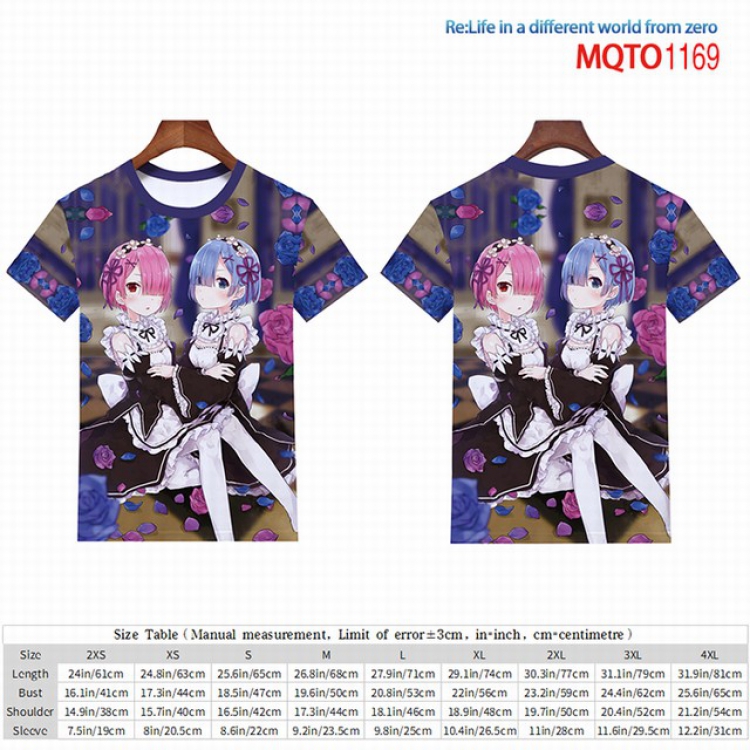 Re:Zero kara Hajimeru Isekai Seikatsu Full color short sleeve t-shirt 9 sizes from 2XS to 4XL MQTO-1169