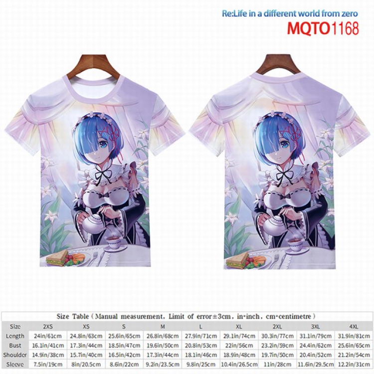 Re:Zero kara Hajimeru Isekai Seikatsu Full color short sleeve t-shirt 9 sizes from 2XS to 4XL MQTO-1168
