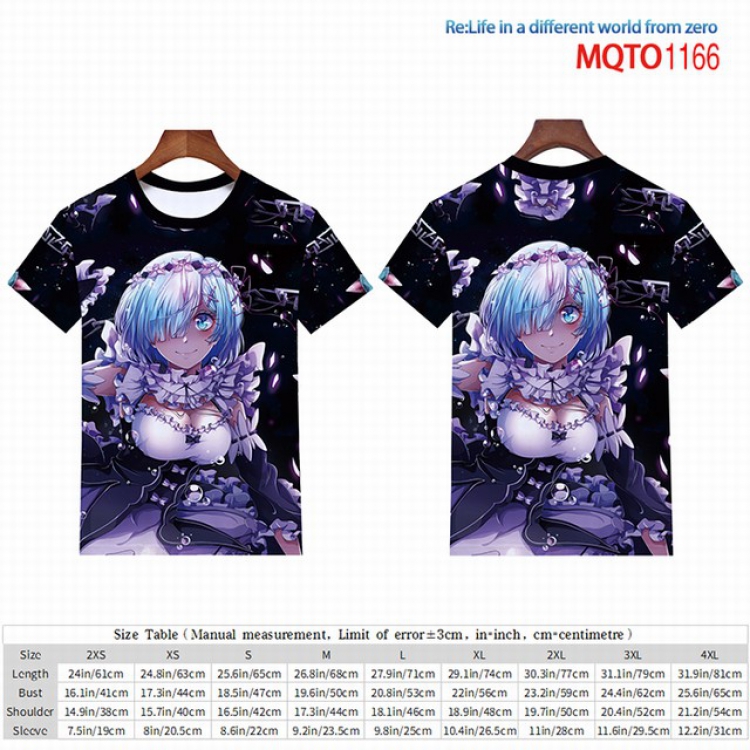 Re:Zero kara Hajimeru Isekai Seikatsu Full color short sleeve t-shirt 9 sizes from 2XS to 4XL MQTO-1166