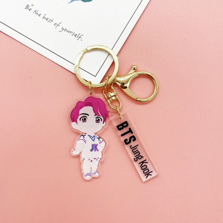 BTS Jung Kook Cartoon acrylic keychain pendant 5CM 17G a set price for 5 sets