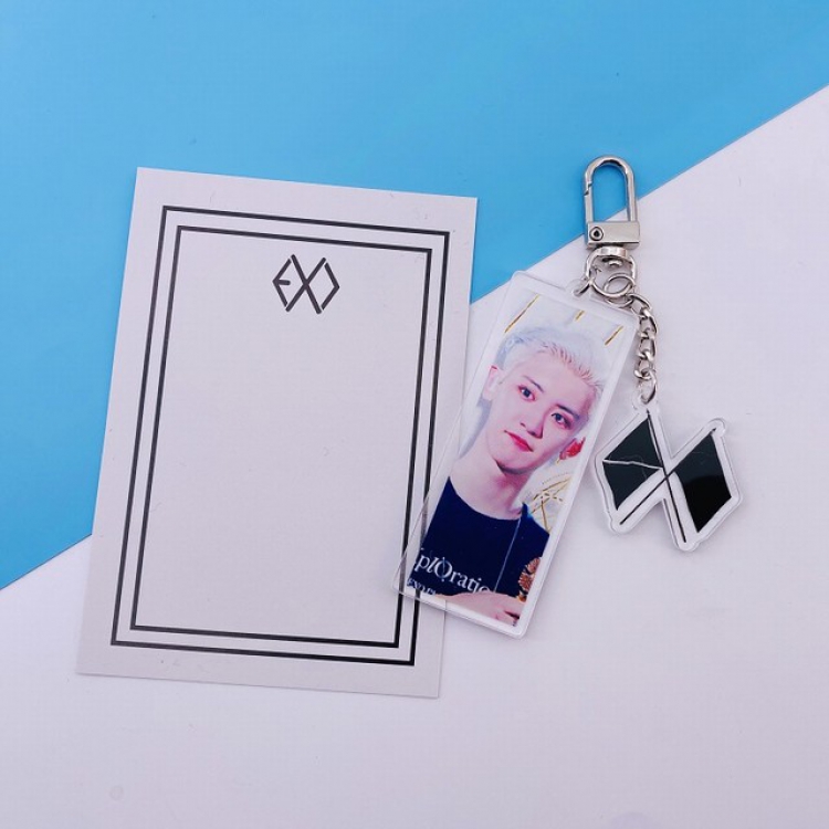 EXO Korean celebrity CHANYEOL Keychain pendant 7.5X11CM 22G a set price for 5 pcs