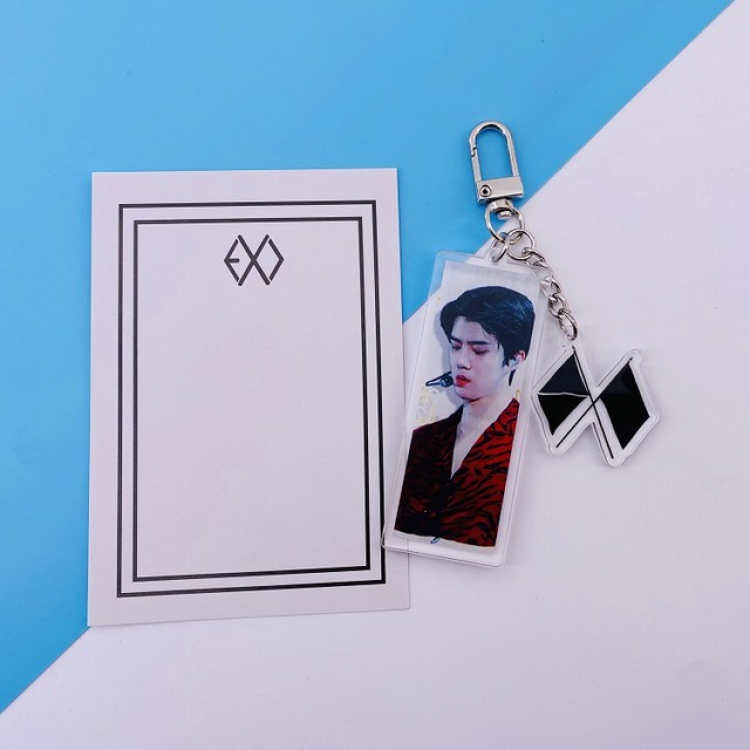EXO Korean celebrity SEHUN Keychain pendant 7.5X11CM 22G a set price for 5 pcs