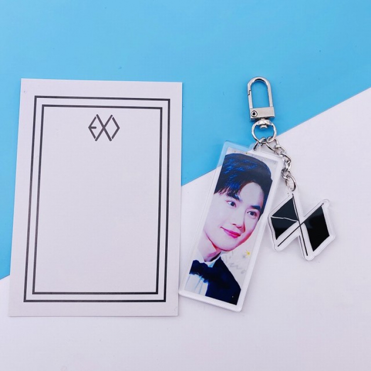 EXO Korean celebrity SUHO Keychain pendant 7.5X11CM 22G a set price for 5 pcs