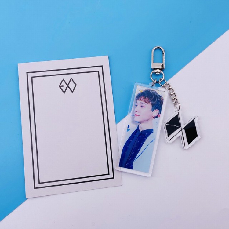 EXO Korean celebrity CHEN Keychain pendant 7.5X11CM 22G a set price for 5 pcs