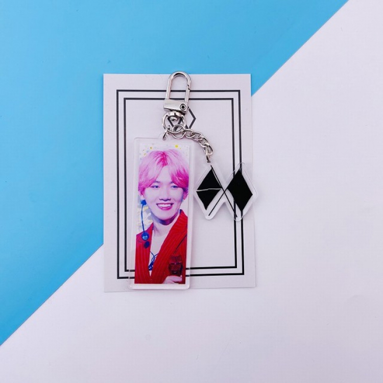 EXO Korean celebrity BAEKHY Keychain pendant 7.5X11CM 22G a set price for 5 pcs