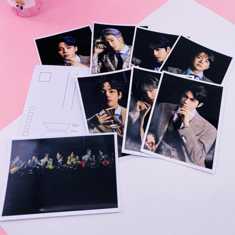 BTS  Postcard photo card 10.5X14.5CM 38G a set price for 5 pcs 