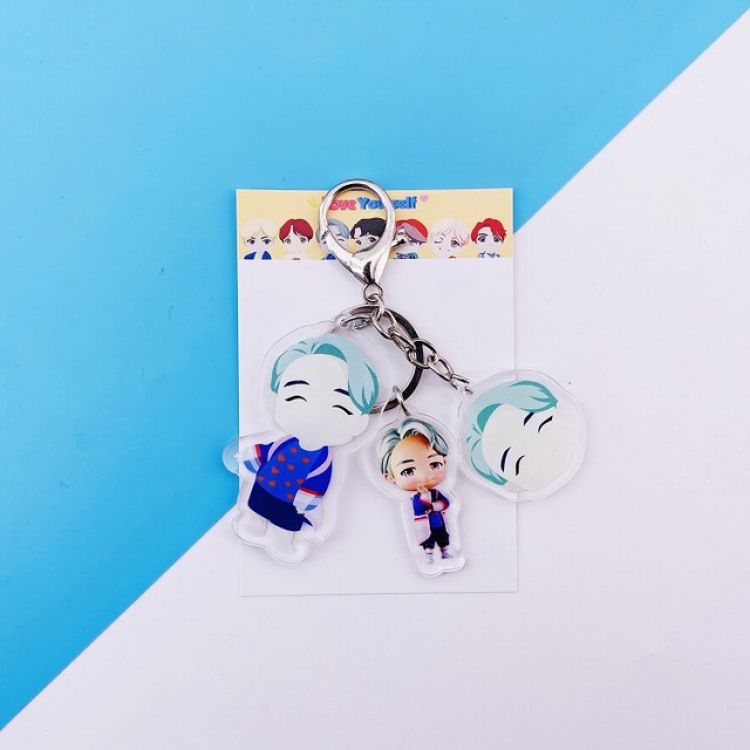 BTS RM Cartoon keychain pendant  three-piece set 7.5X11XCM 25G a set price for 5 sets