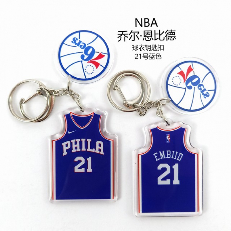NBA Joel Embiid Popular jerseys Keychain Pendant a set price for 5 pcs