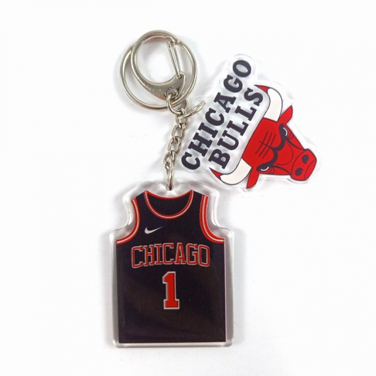 NBA Derrick Rose Popular jerseys Keychain Pendant a set price for 5 pcs