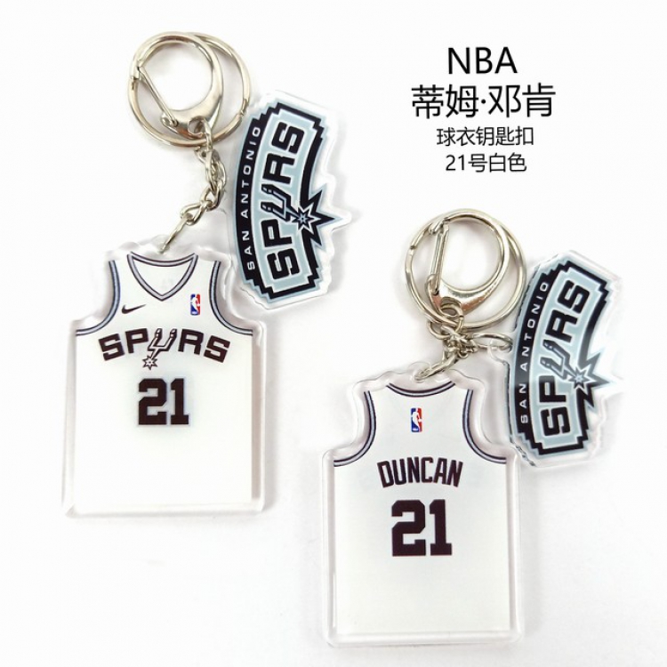 NBA Tim Duncan Popular jerseys Keychain Pendant a set price for 5 pcs