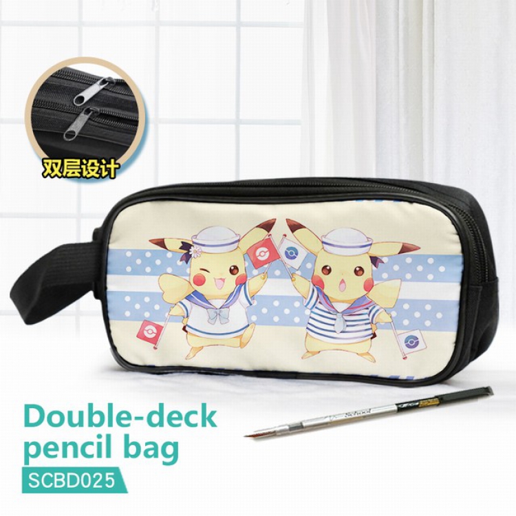 Pokemon Double waterproof pencil case 25X7X12CM-SCBD025