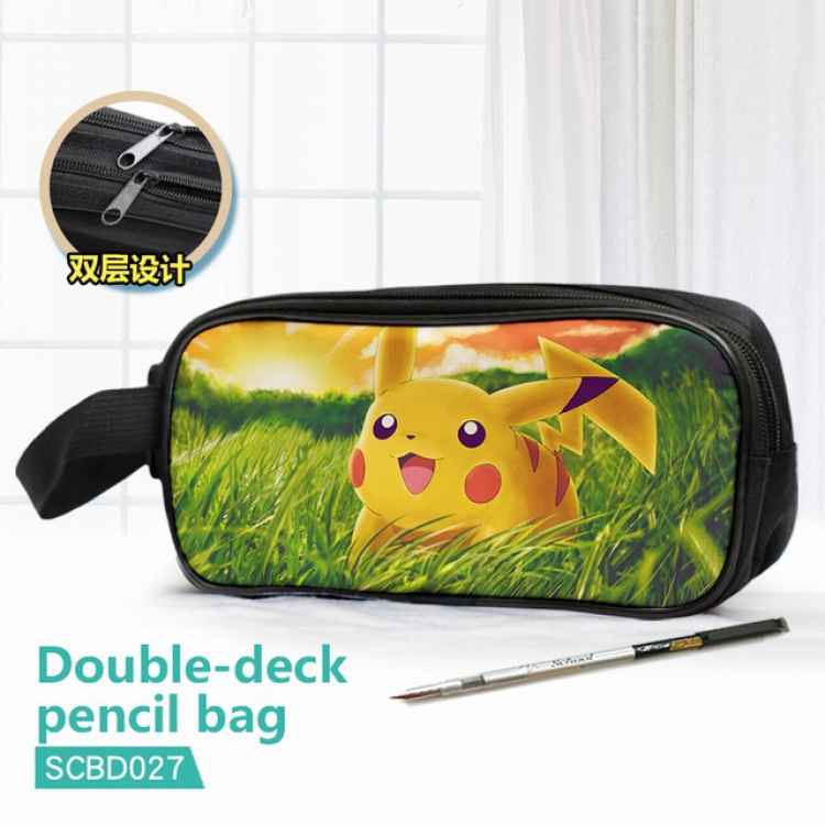 Pokemon Double waterproof pencil case 25X7X12CM-SCBD027