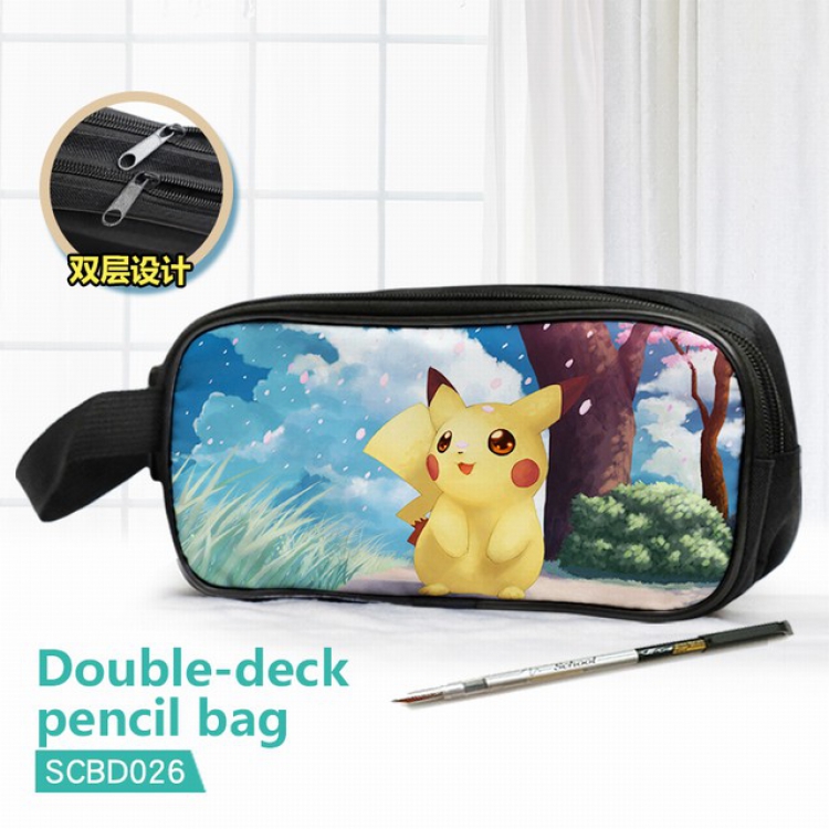 Pokemon Double waterproof pencil case 25X7X12CM-SCBD026