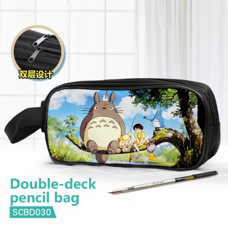 Totoro Double waterproof pencil case 25X7X12CM-SCBD030