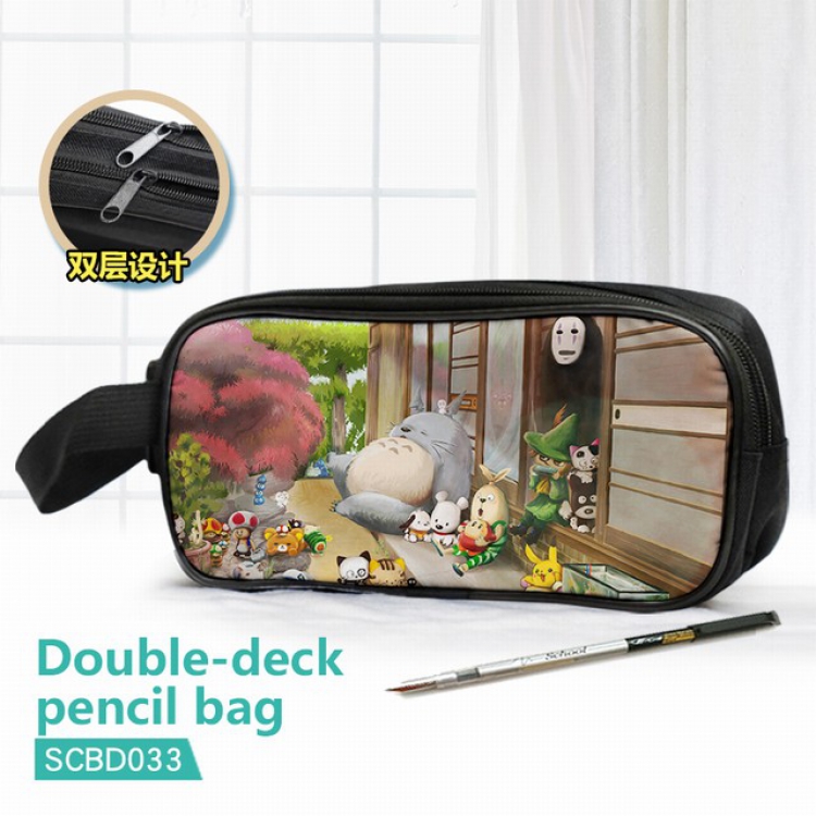 Totoro Double waterproof pencil case 25X7X12CM-SCBD033