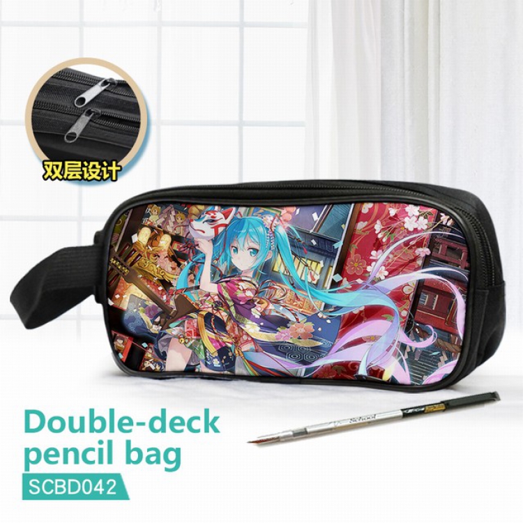 Vocaloid Double waterproof pencil case 25X7X12CM-SCBD042