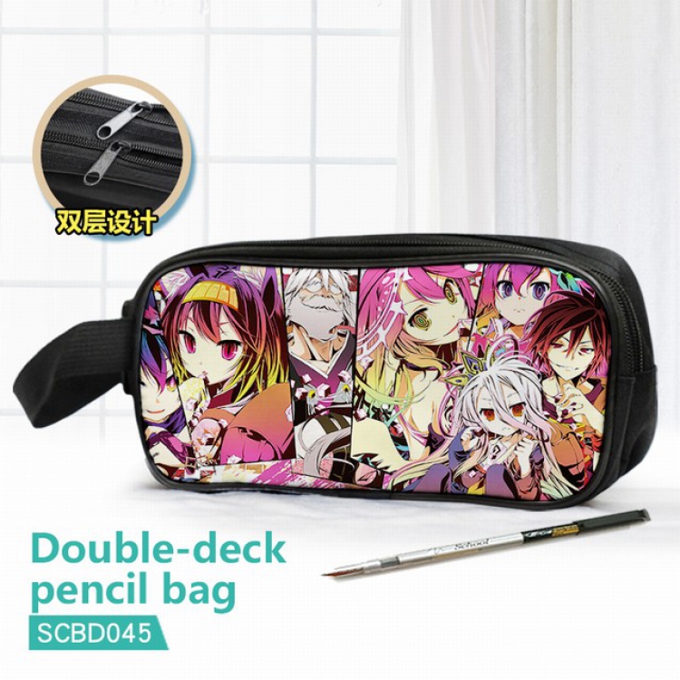 No Game No life Double waterproof pencil case 25X7X12CM-SCBD045