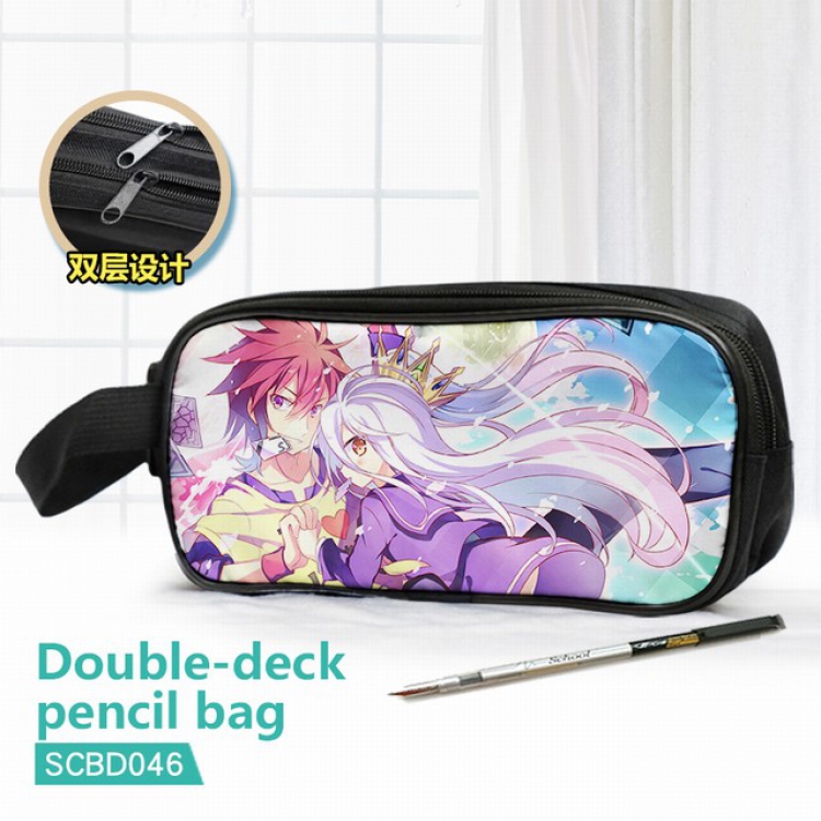 No Game No life Double waterproof pencil case 25X7X12CM-SCBD046