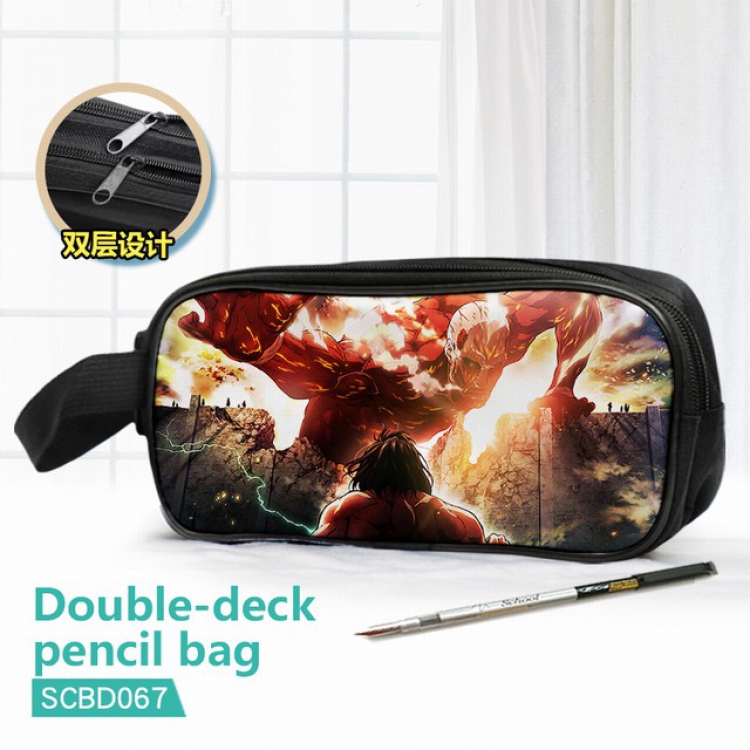 Shingeki no Kyojin Double waterproof pencil case 25X7X12CM-SCBD067