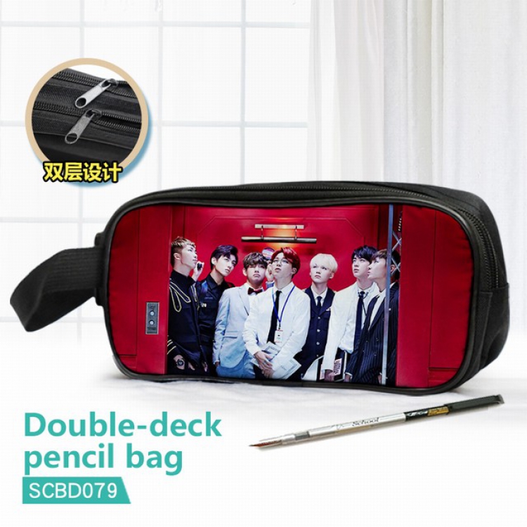 BTS Double waterproof pencil case 25X7X12CM-SCBD079