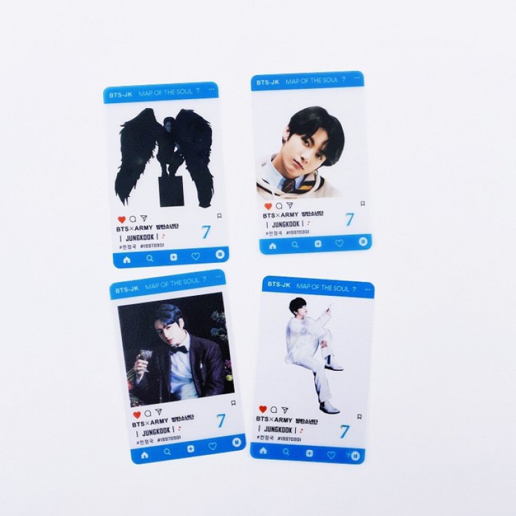 BTS Korean celebrity JK a set of 4 Photo transparent card frosted small card price for 10 sets