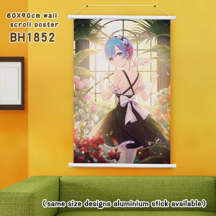 Re:Zero kara Hajimeru Isekai Seikatsu White Plastic rod Cloth painting Wall Scroll 60X90CM BH1852