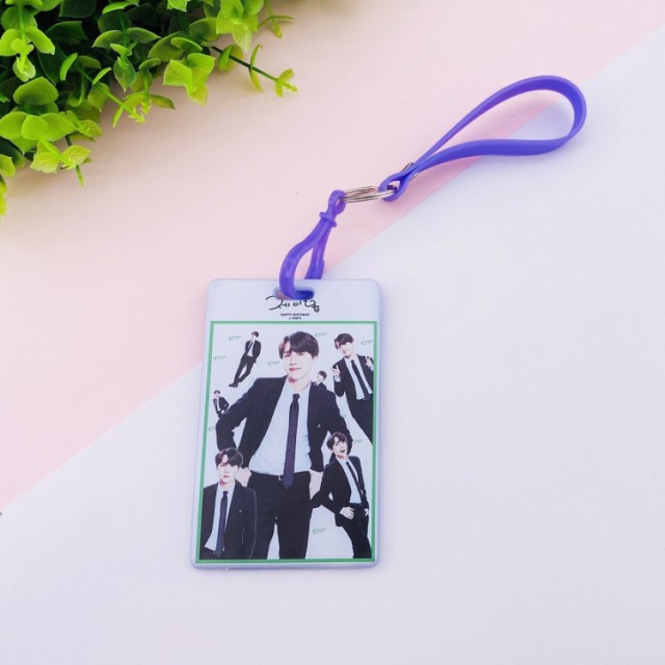 BTS Korean celebrity J-HOPE Transparent silicone lanyard card holder ID card holder 6.5X10.5CM 35G price for 5 pcs