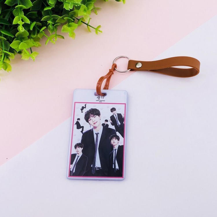BTS Korean celebrity SUGA Transparent silicone lanyard card holder ID card holder 6.5X10.5CM 35G price for 5 pcs