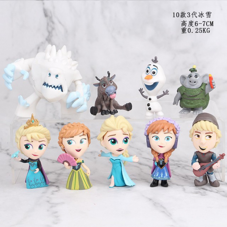 Frozen A set of 10 Bagged Figure Decoration Model 6-7CM 0.25KG