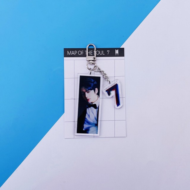 BTS JK Acrylic Keychain Pendant 7.5X11CM 19G a set price for 5 pcs