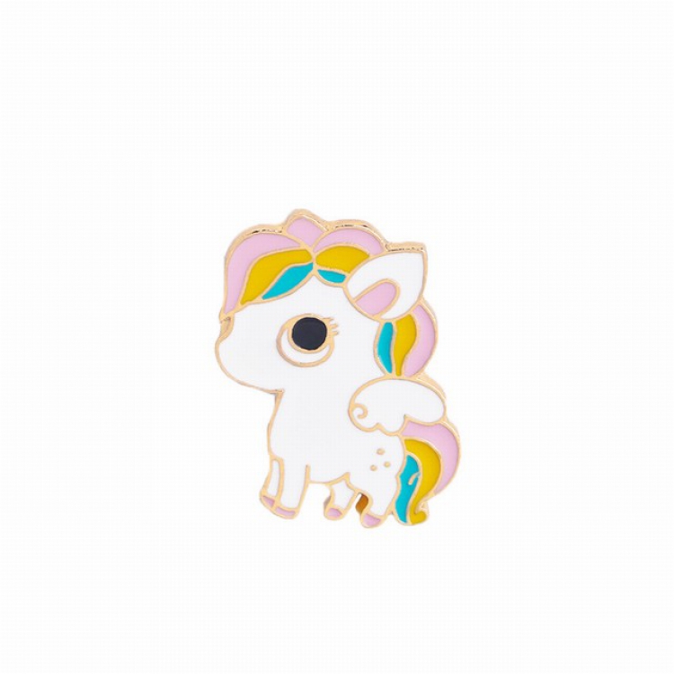 Unicorn Cartoon animal brooch badge 2.2X3.2CM a set price for 12 pcs