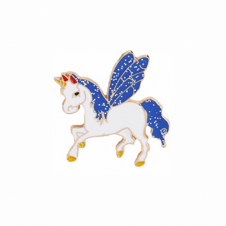 Unicorn Cartoon animal brooch badge 3X3.4CM 7.2G a set price for 12 pcs