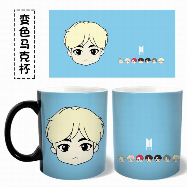 BTS JIN Q version color changing cup high 9.6CM diameter 8.3CM