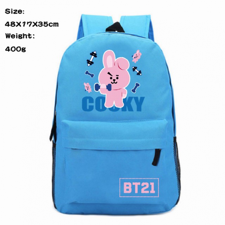 BTS Anime 600D Canvas Backpack 48X17X35CM 400G