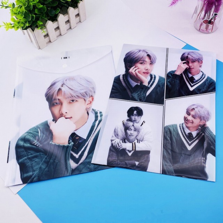 BTS Korean celebrity RM Folder file bag storage bag 32.5X24CM 40G a set price for 5 pcs