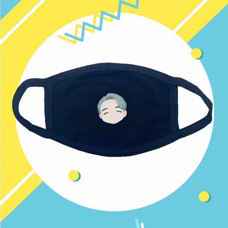 BTS RM Cartoon human head dustproof breathable cotton masks a set price for 10 pcs