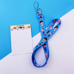 BTS blue Cartoon lanyard mobil...