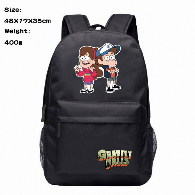 Gravity Falls black Anime 600D Canvas Backpack Waterproof School Bag 48X17X35CM 400G