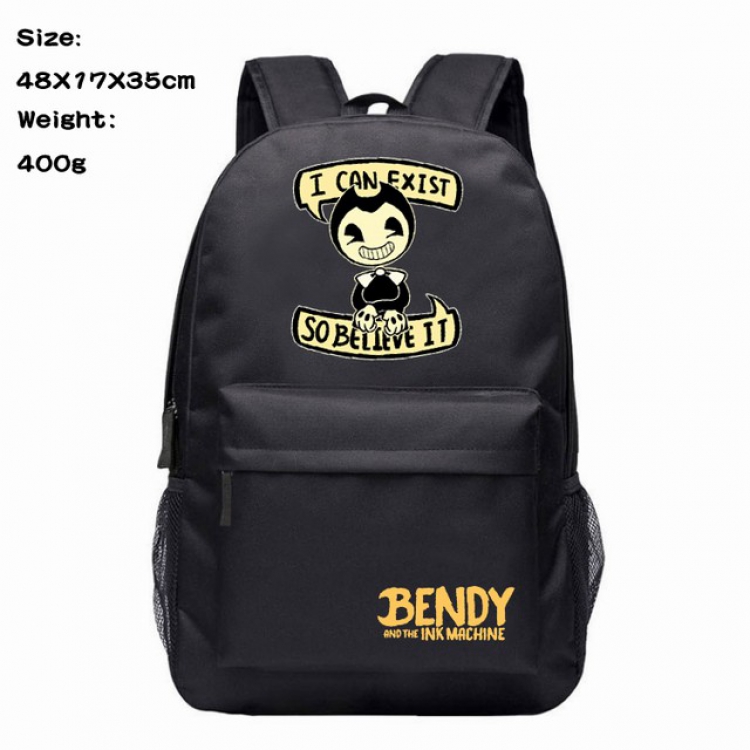 Bendy and ink machin Anime 600D Canvas Backpack Waterproof School Bag 48X17X35CM 400G