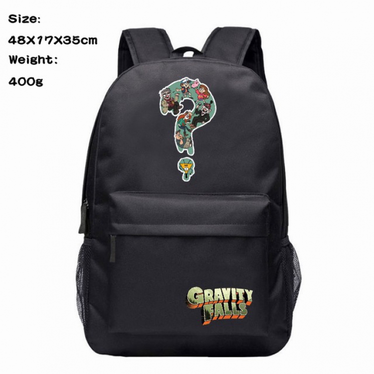 Gravity Falls black Anime 600D Canvas Backpack Waterproof School Bag 48X17X35CM 400G