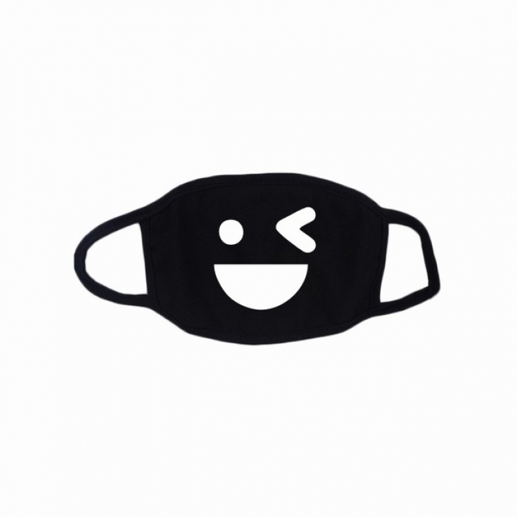 Personality facial expression white printed cotton masks a set price for 10 pcs