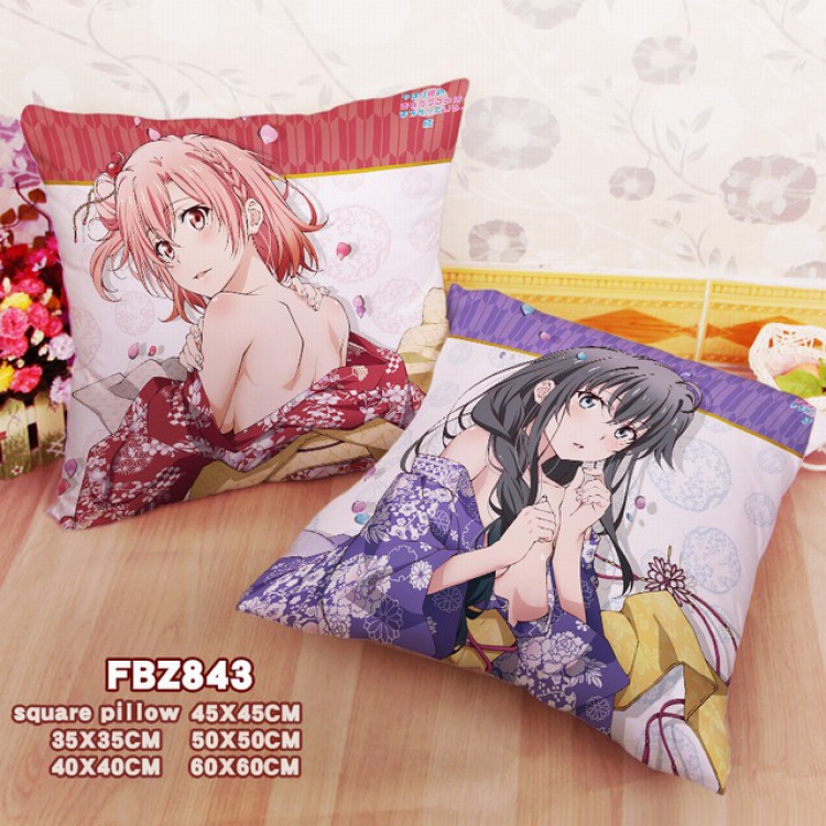 Yahari ore no seishun rabu kome wa machigatte iru Double-sided full color pillow cushion 45X45CM-FBZ843