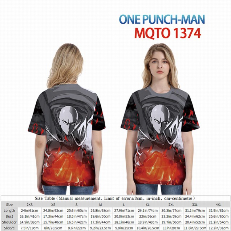 One Punch Man Full color short sleeve t-shirt 9 sizes from 2XS to 4XL MQTO-1374