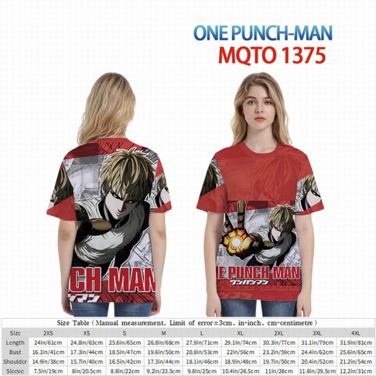 One Punch Man Full color short sleeve t-shirt 9 sizes from 2XS to 4XL MQTO-1375