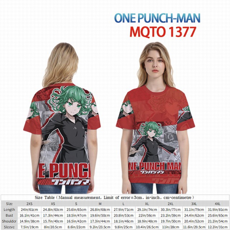 One Punch Man Full color short sleeve t-shirt 9 sizes from 2XS to 4XL MQTO-1377